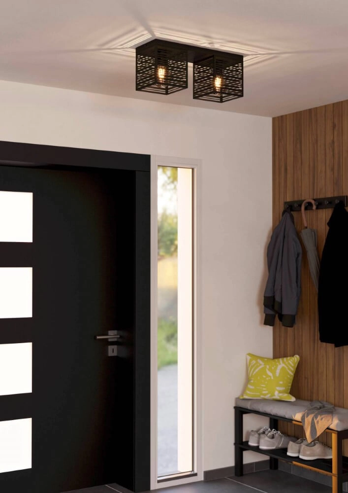 Plafonnier Piedritas noir - 2x E27 Eglo 9008606235711