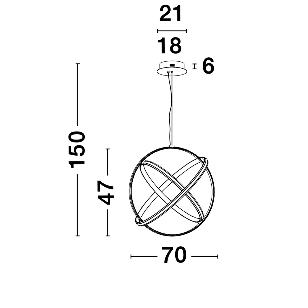 Suspension Pertone S Ø 70cm noir avec lueur violette Lyora 5212017419705