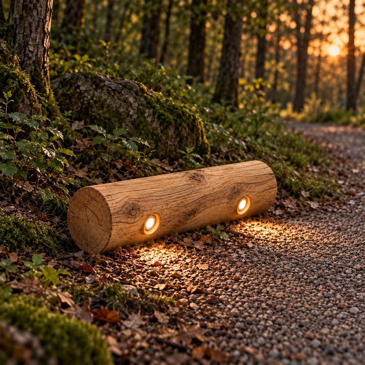 Éclairage de chemin en bois Tronco Châtaignier - 100 cm - 2700 000 km