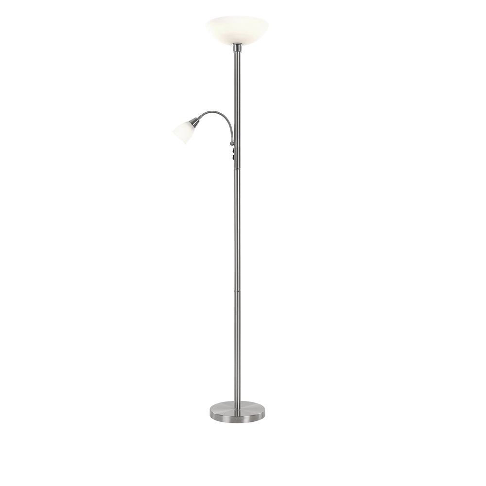 Lampe de pied Blade Verre blanc chromé