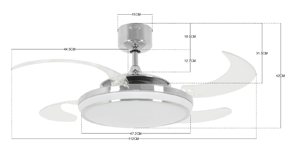 Ventilateur de plafond chromé Fanway Evo 1 Ø 122 cm Beacon 9333509114529