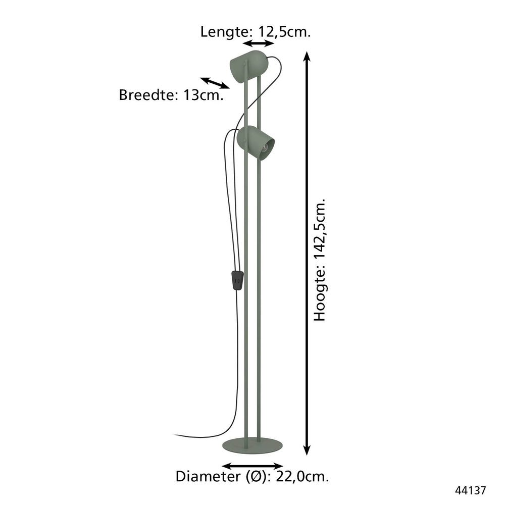 Lampadaire design Tilston vert Eglo 9008606359707