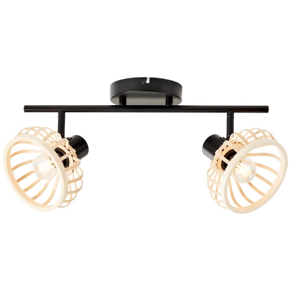 Plafonnier en bois Norah 2 lumières Plafonnier en bois Norah 2 lumières