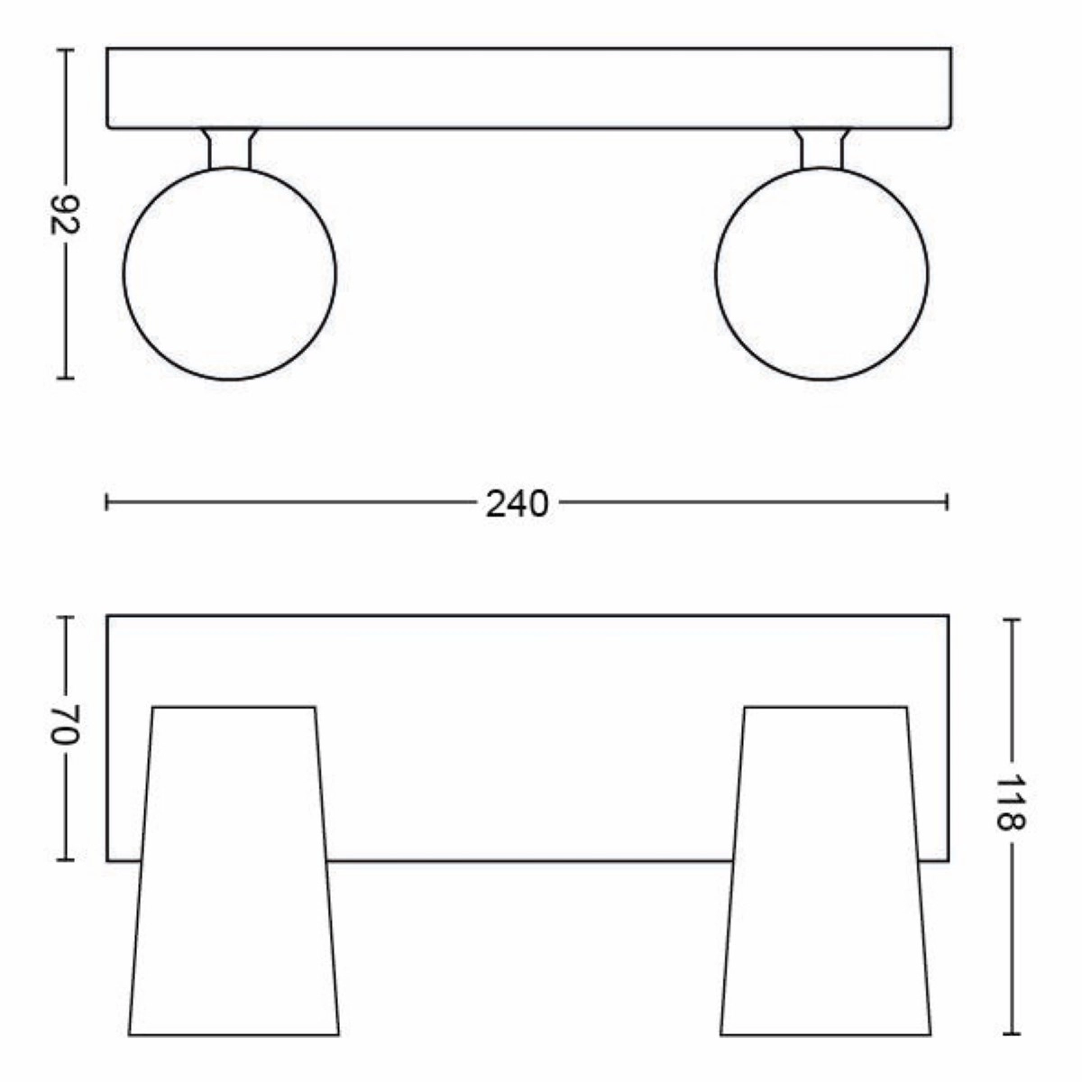 Lampe Paisley 2 lumières blanc Philips 8718696164662