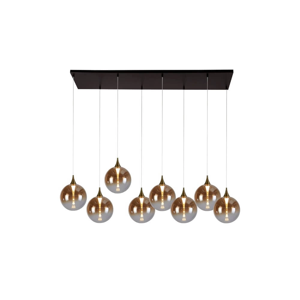Suspension 8 lumières Alchemy Verre ambré