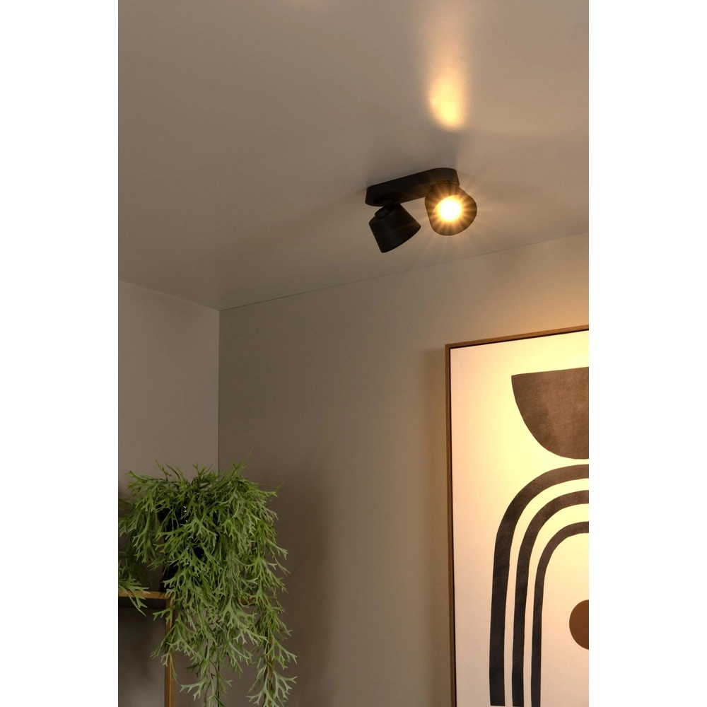 Projecteur de plafond Trigono Double Noir Lucide 5411212093134