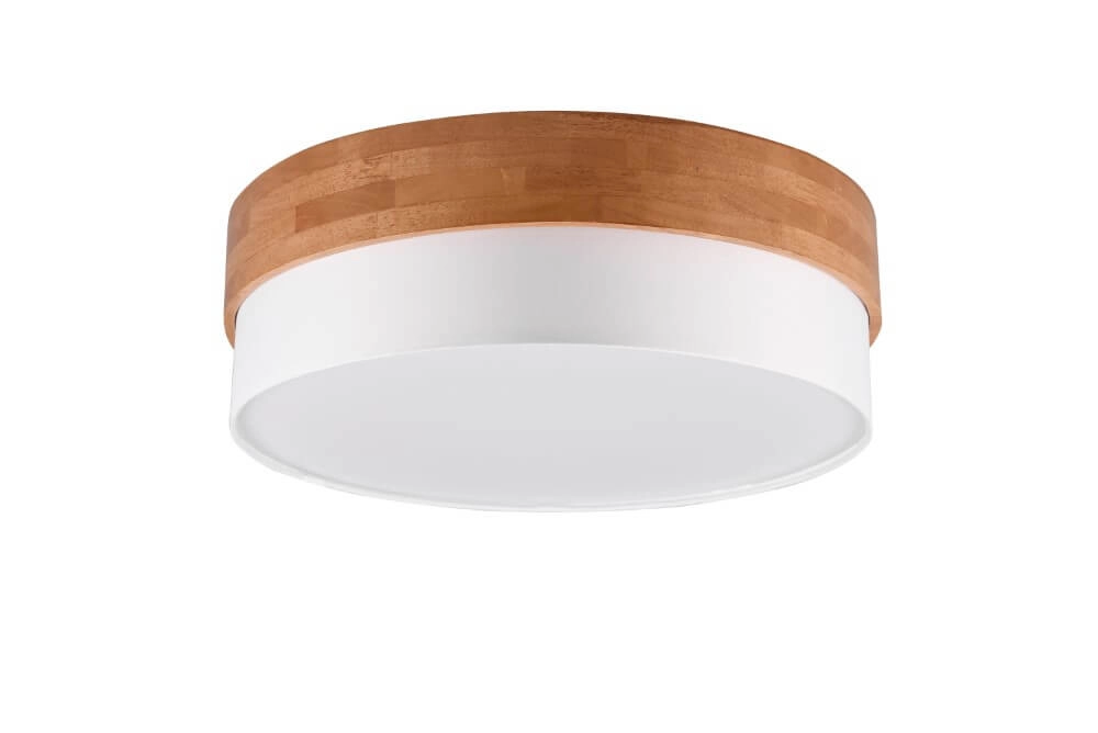 Plafonnier Ø 50cm Seasons bois avec du blanc