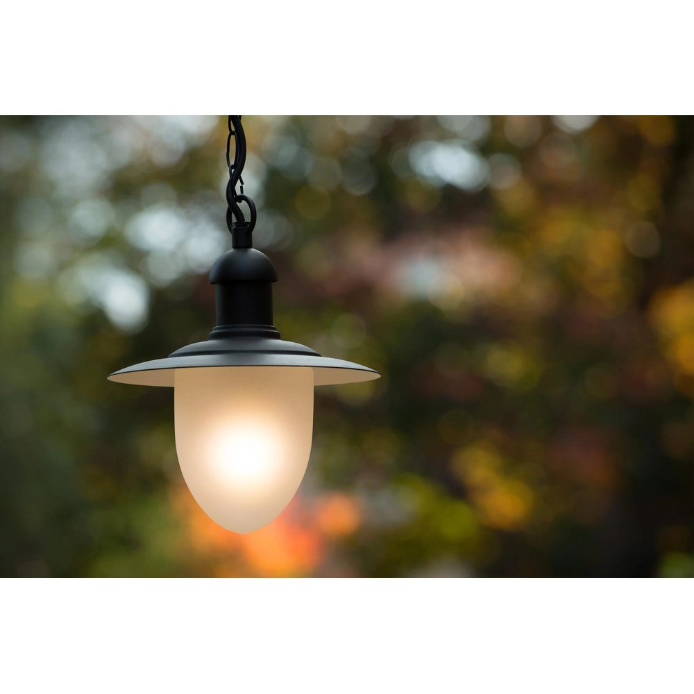 Lampe pendante de campagne Aruba noir Ø 25cm IP44