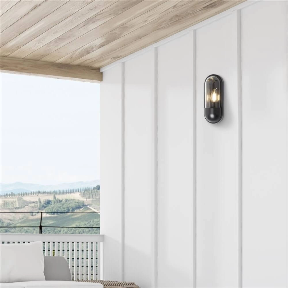 Lampe d'extérieur élégante Capsule noir Searchlight 5053423252865