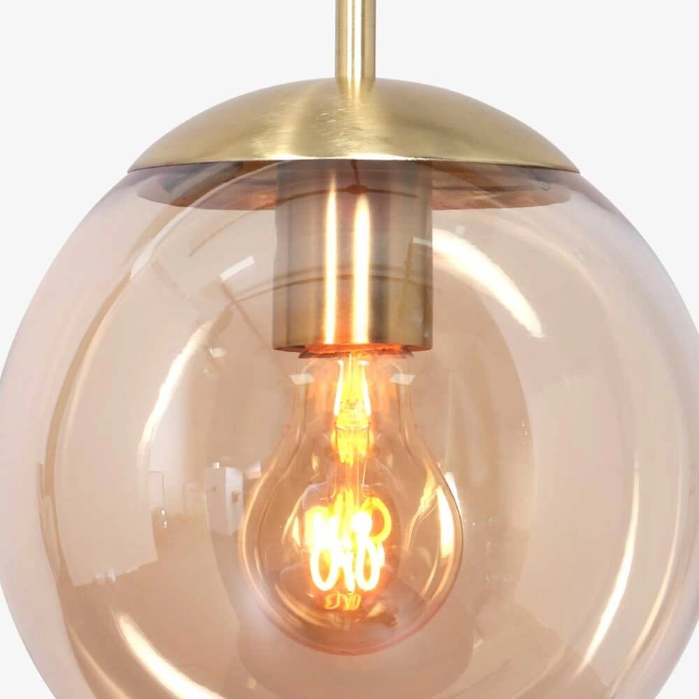Lampe à suspension en verre doré Bolique Ø 25 cm Steinhauer 8712746166378