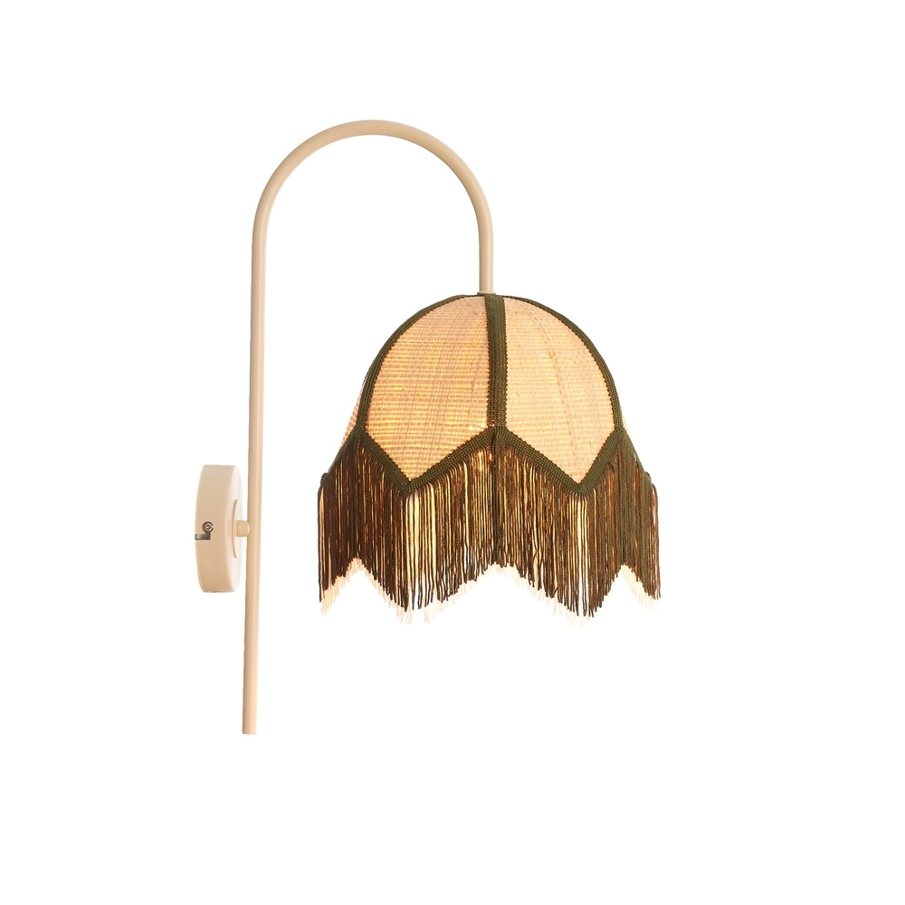 Lampe murale Japandi Sulina Raphia de sable avec verdure Light & Living 8717807762421