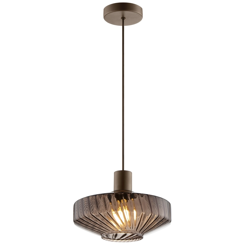 Lampe pendante unique Lyn brun café Ø 28cm