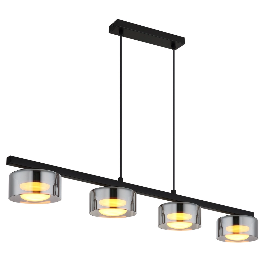 Lampe pendante de conception Higgins Noir à 4 lumières