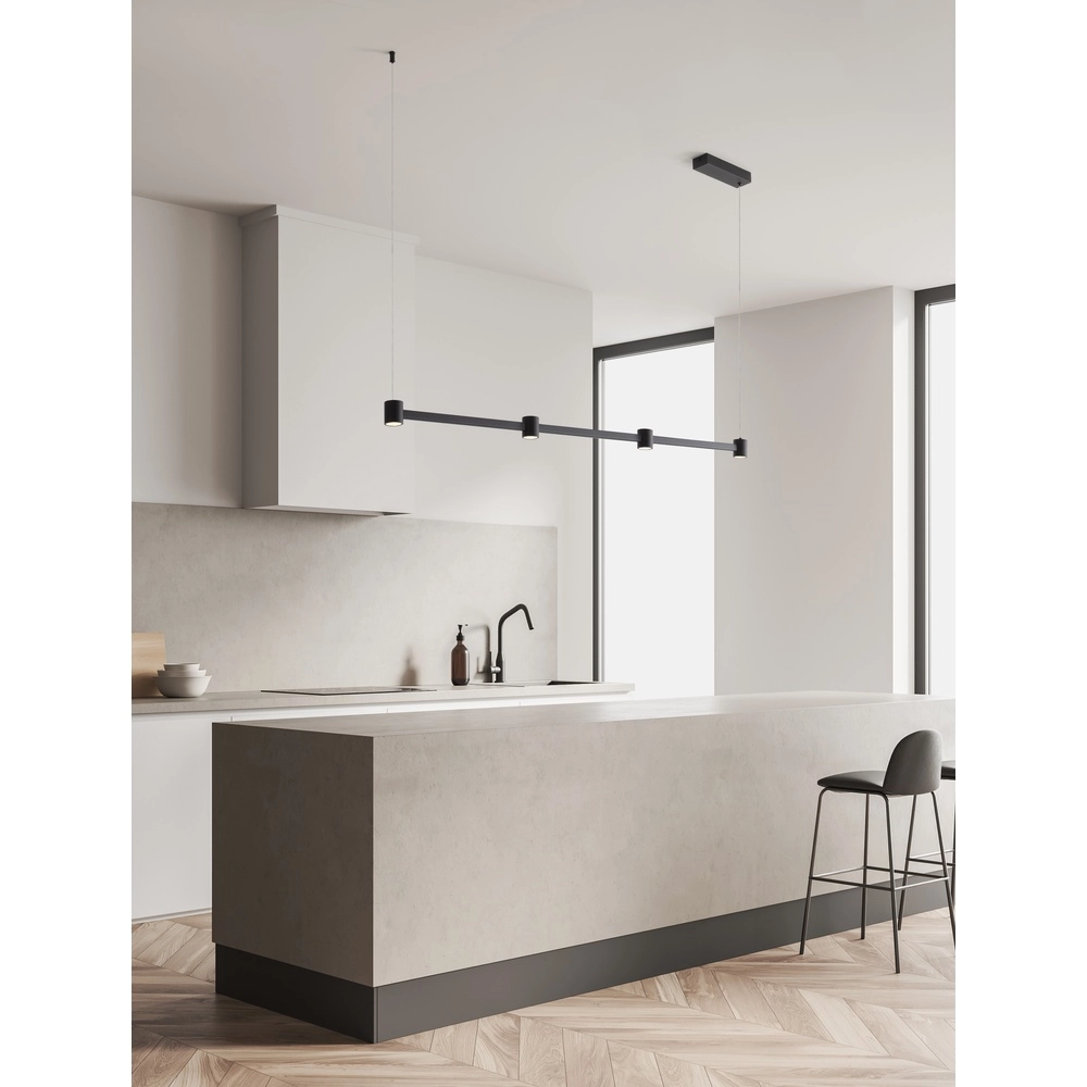 Suspension design Puize 4 lumières noir Lyora 5212017448583