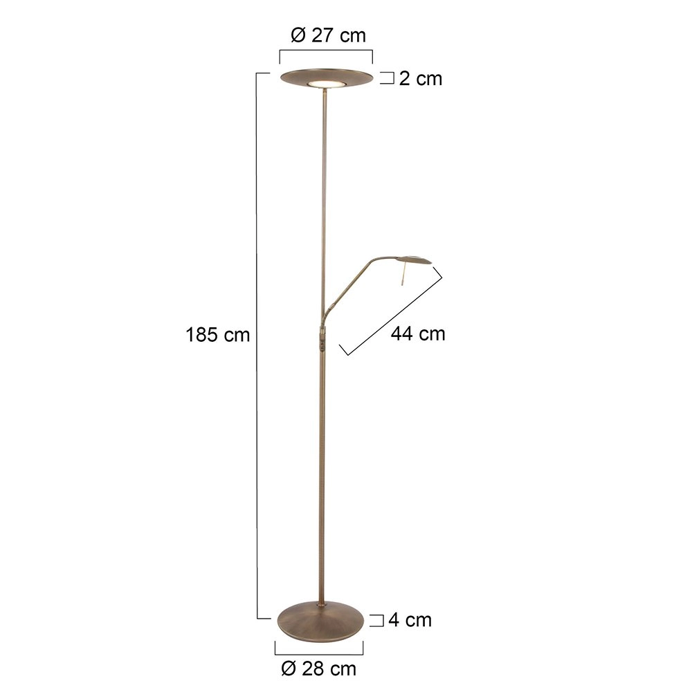 Lampe de lecture led Zenith Brun bronze à 2 lumières Steinhauer 8712746122800