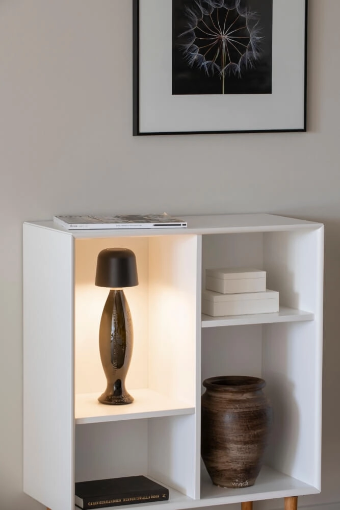 Lampe de table rechargeable Biot noir avec capuchon amovible KonstSmide 7318307845754