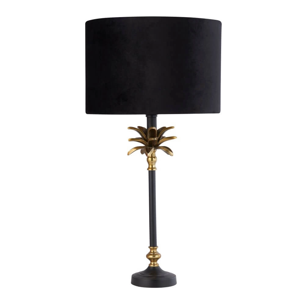 Lampe de table Palm noir avec capuche noire Searchlight 5053423257389