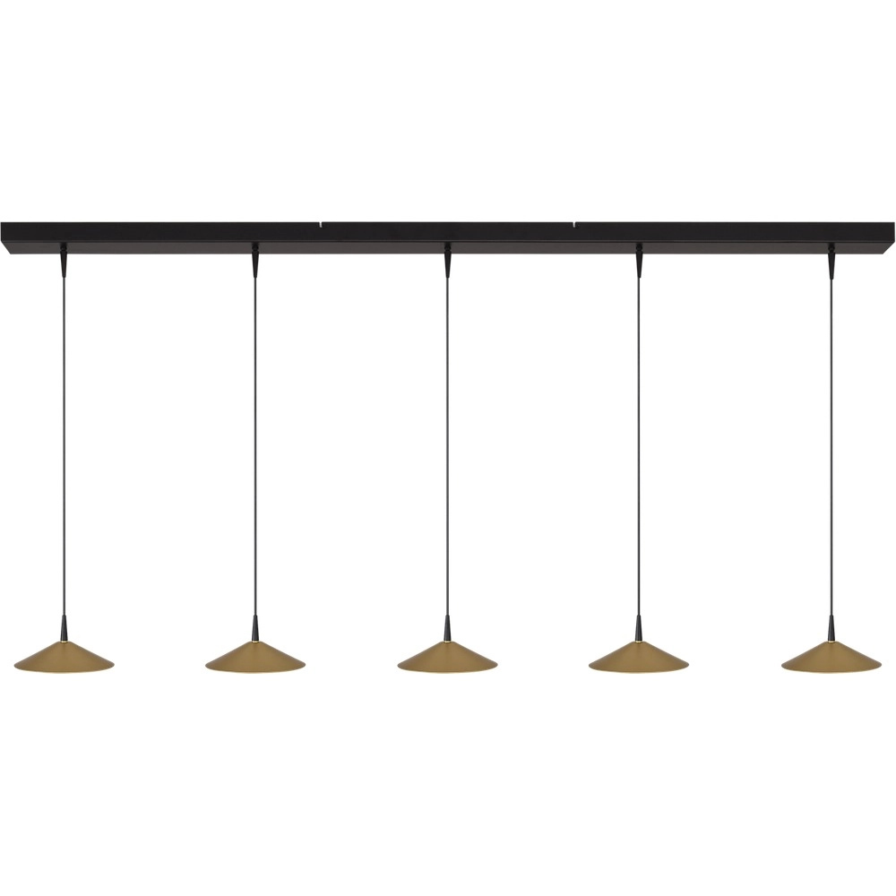 Lampe suspendue à 5 lumières Ceppo noir avec or Ø 18cm