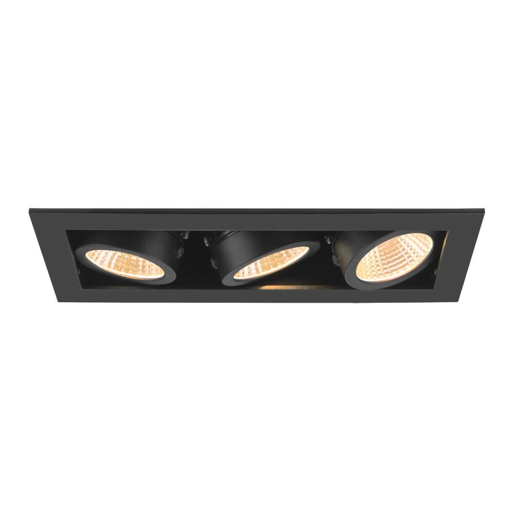 Spot LED encastrable carré Kadux Triple 3x LED - noir - 3000K SLV 4024163278867