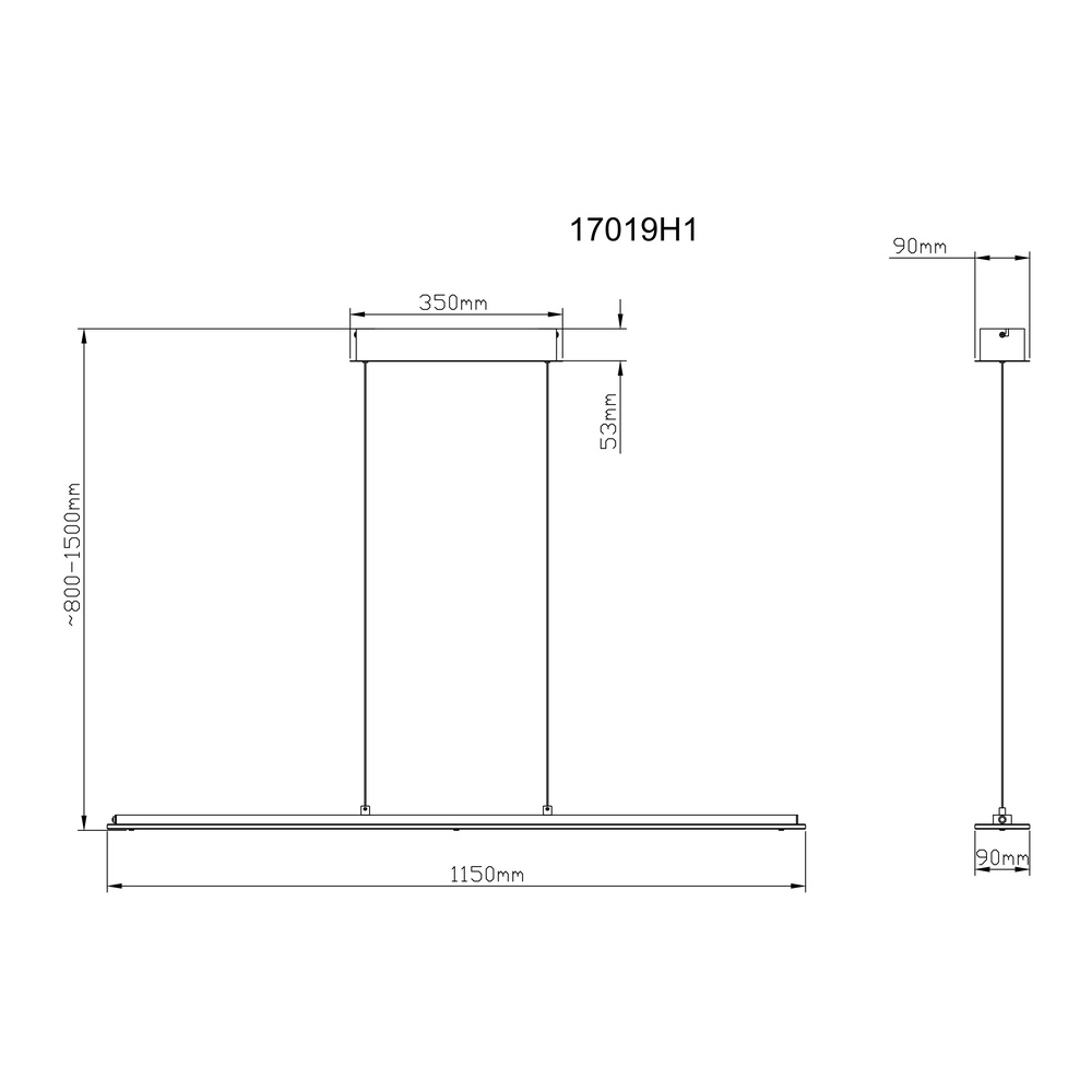 Lampe suspendue Novak nickel 115cm Globo 9007371589029