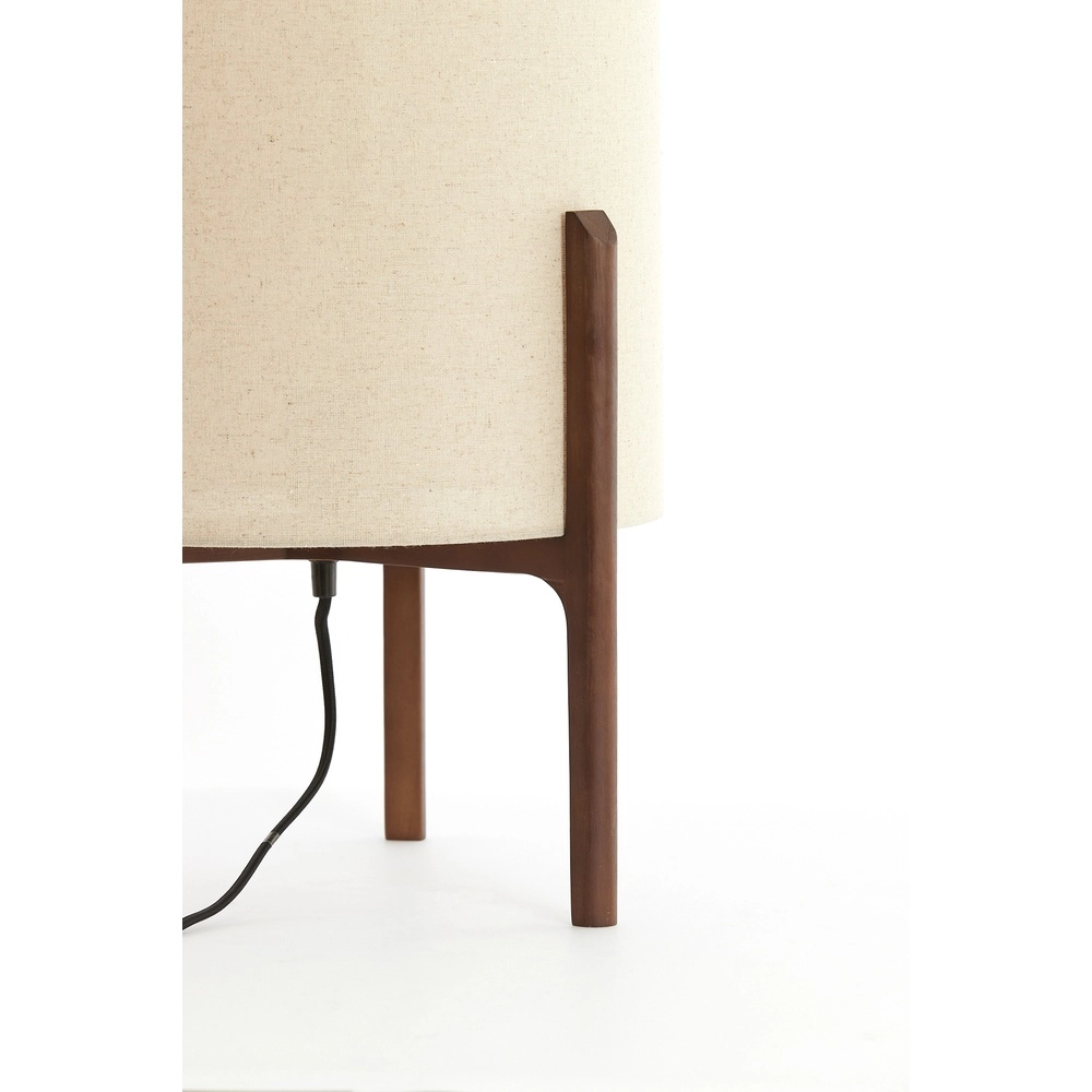 Lampe de table Litto Ø 35cm - noyer avec lin naturel Light & Living 8717807792718