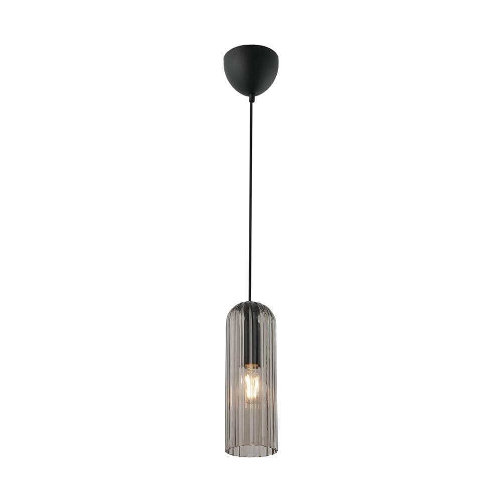 Suspension moderne Miella noir avec verre fumé