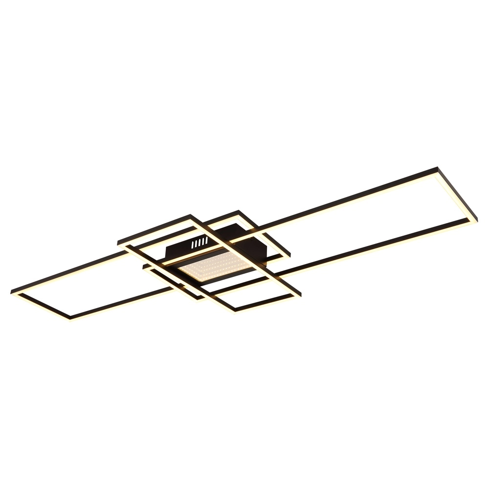 Lampe de plafond moderne Saunders Rectangle noir110cm Globo 9007371481354