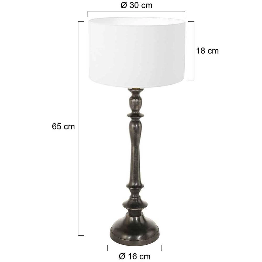 Lampe de table Bois avec capot blanc Steinhauer 8712746172638