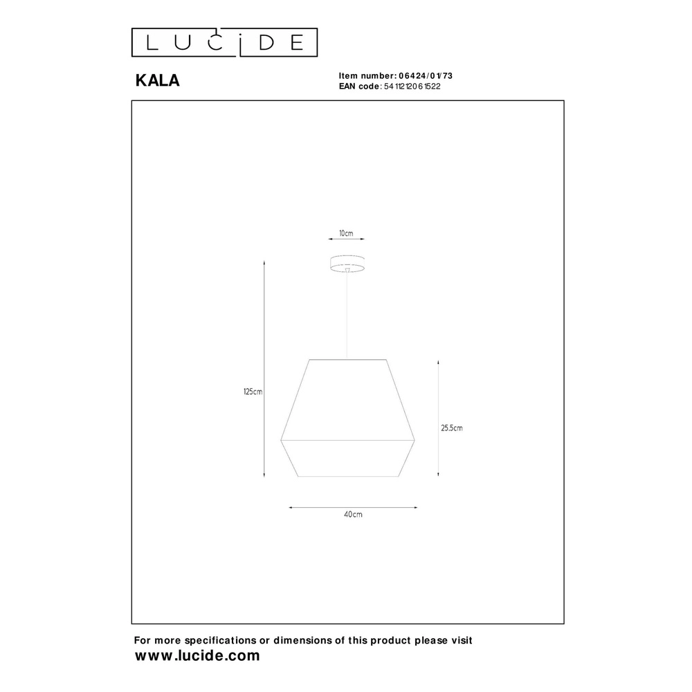 Lampe suspendue Kala Ø 40 cm taupe Lucide 5411212061522