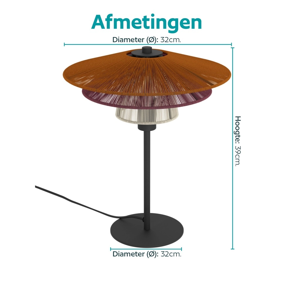 Lampe filaire Pignona Couleur de table Eglo 9008606391165