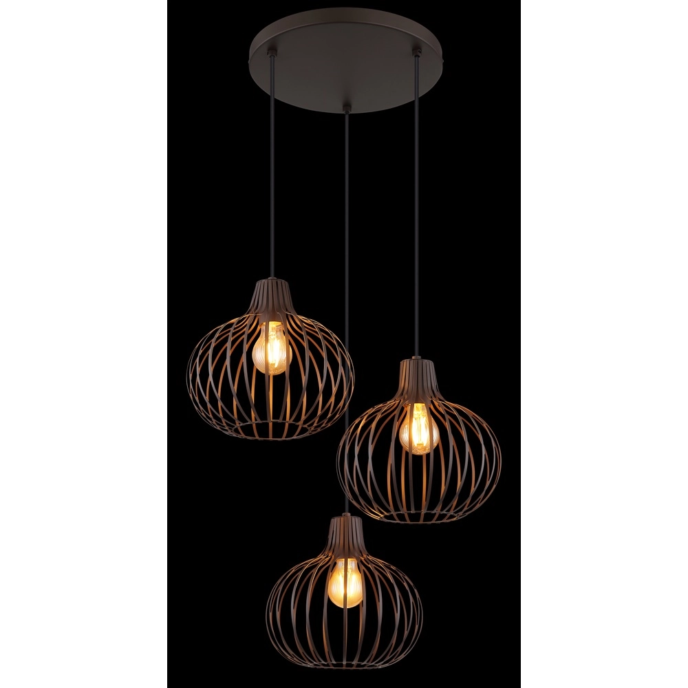 Lampe pendante de conception Mateo Briun rouille à 3 lumières Globo 9007371569144