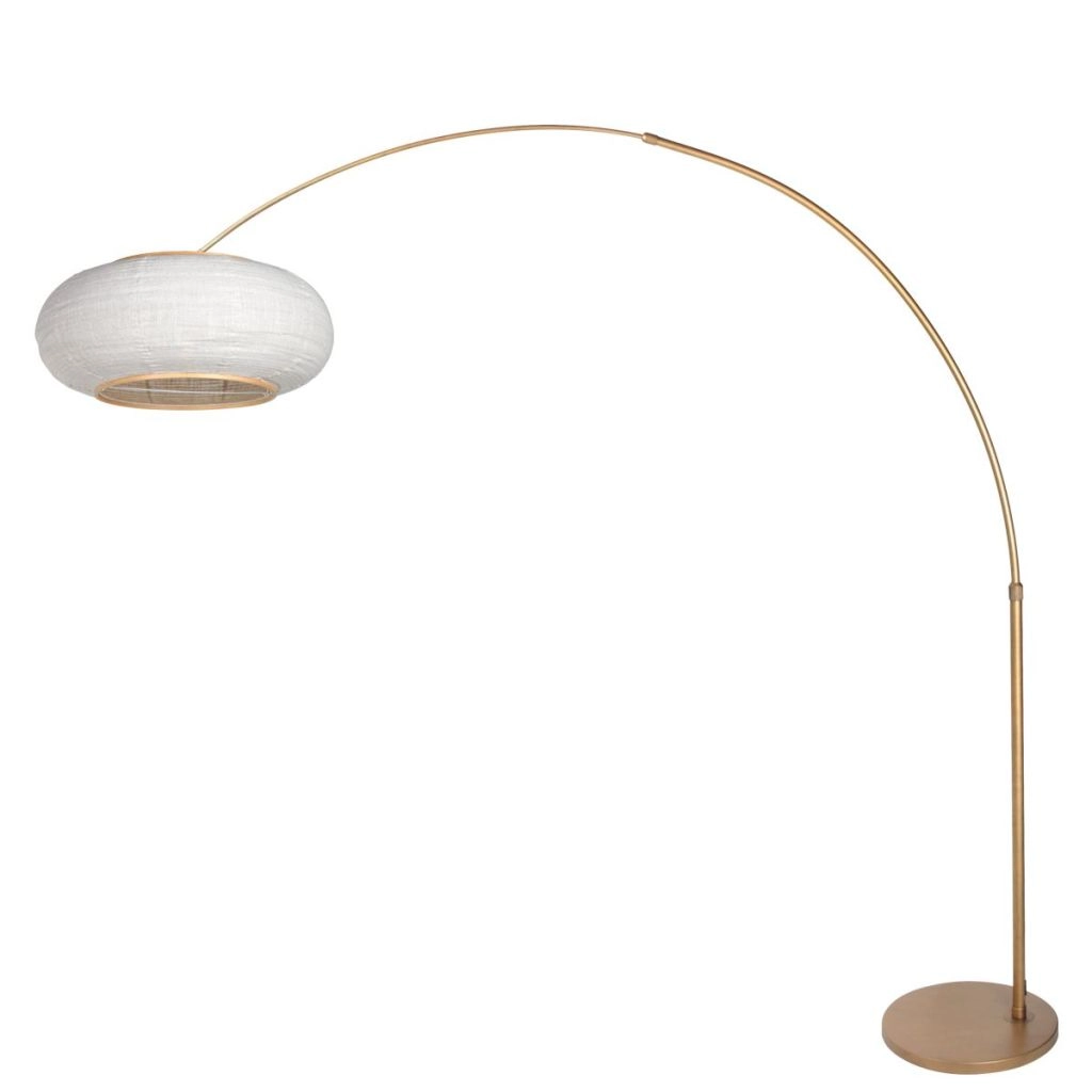 Lampe à arc en bronze Silva Alba avec une teinte blanche Ø60cm Steinhauer 8712746185676