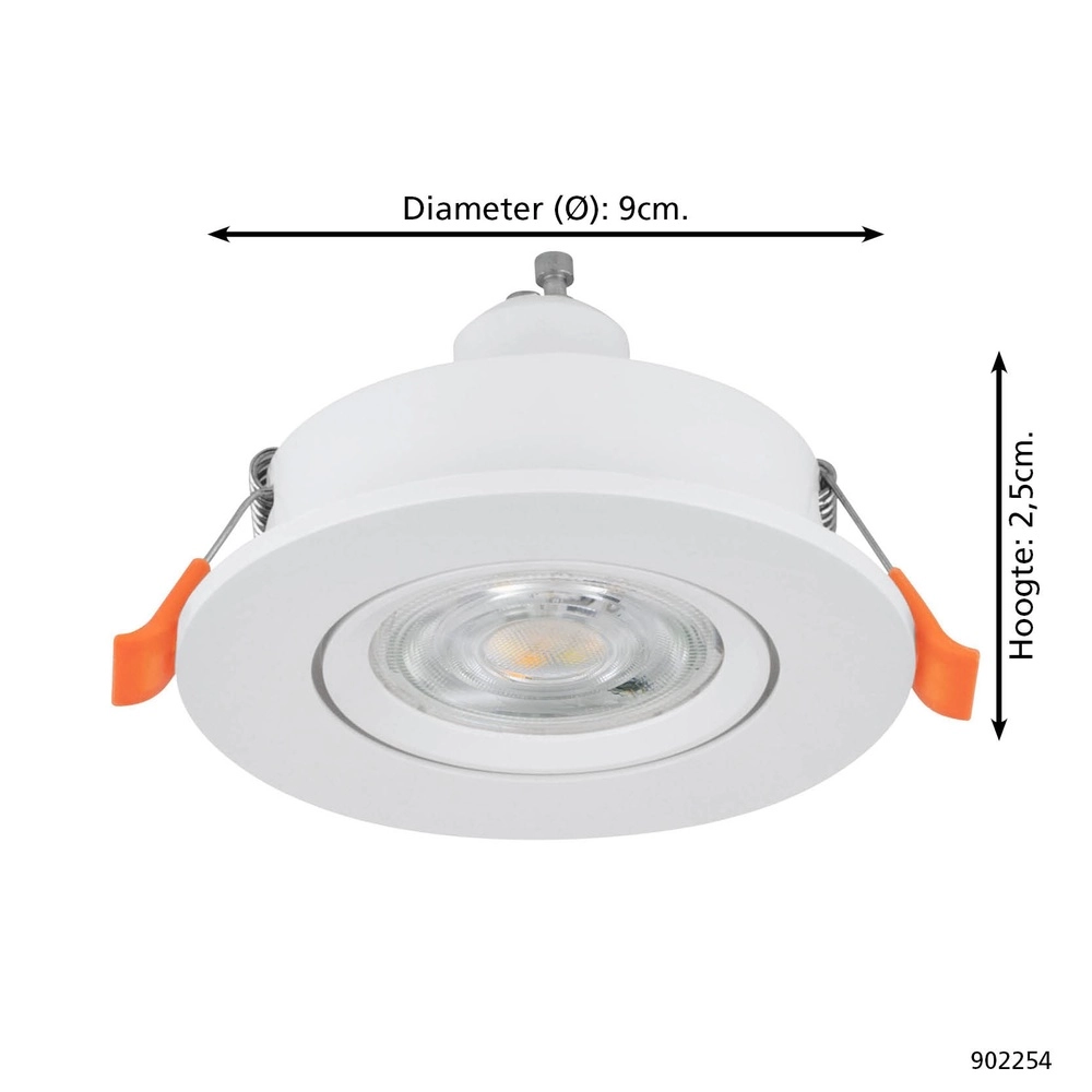 Spot encastré Barranco blanc Ø 9cm - 4,5W - 4000K Eglo 9008606359332