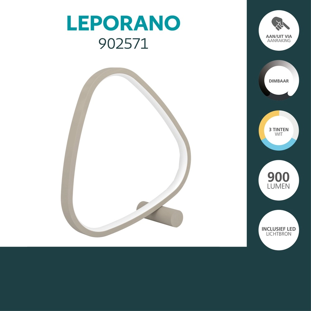 Lampe de table moderne Leporano brun sable Eglo 9008606391219