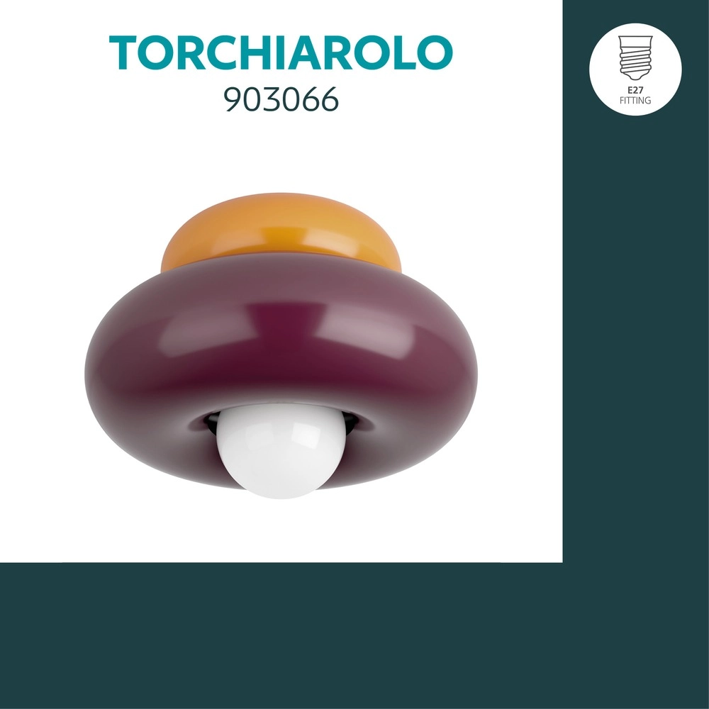 Lampe de plafond à design Torchiarolo Orange avec un rouge bordeaux Eglo 9008606405527