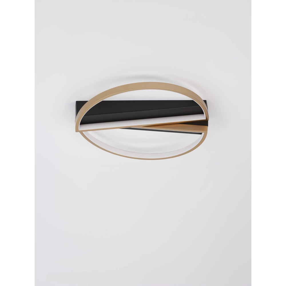 Plafonnier design Elize noir avec or Ø 43,2cm Lyora 5212017433152