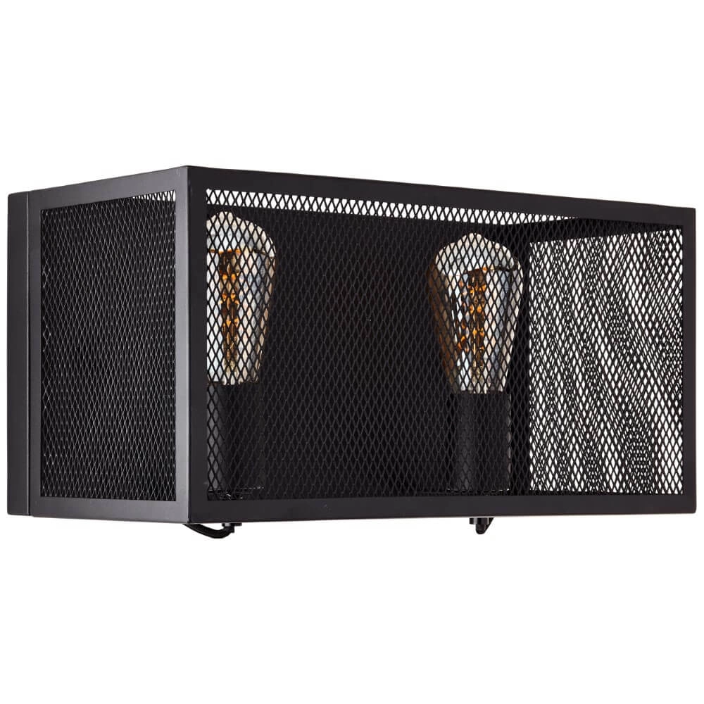 Applique carrée Maze 2x E27 noir Brilliant 4004353409509