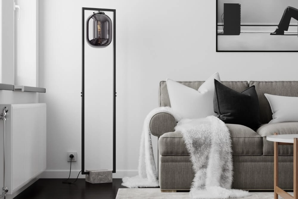 Lampe sur pied Dixton verre de fumée By Rydéns 7391741008336