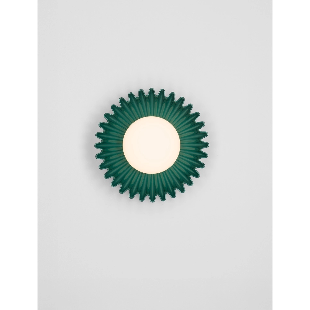 Applique murale Petel Vert avec verre blanc Lyora 5212017483942