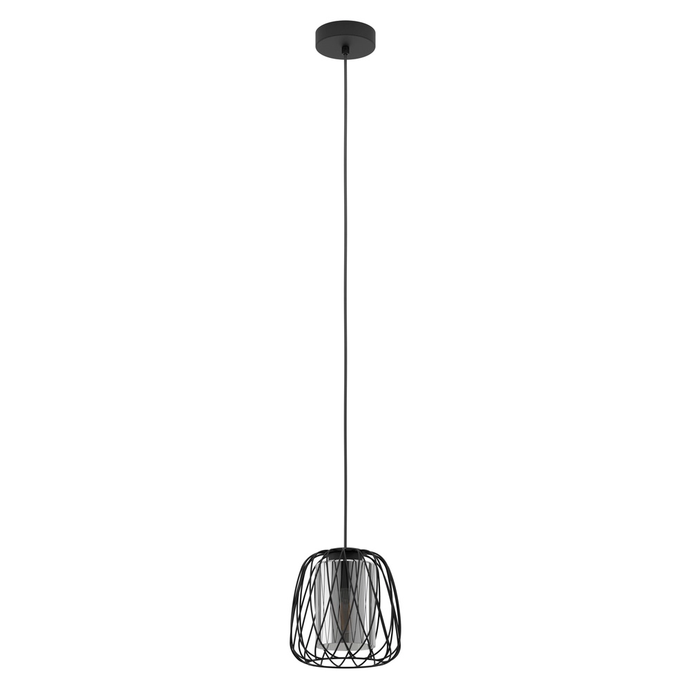Lampe suspendue filaire Floresta Ø 20 cm - avec verre fumé