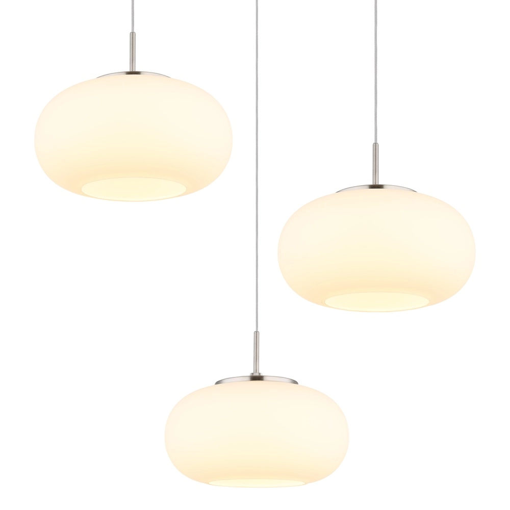 Lampe pendante de conception Quintara Nickel 3-léger Globo 9007371474318