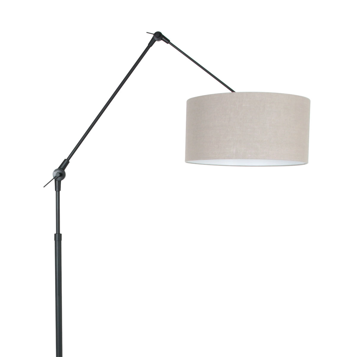 Lampe de lecture au sol Prestige Chic noir avec abat-jour taupe 40cm Steinhauer 8712746145830