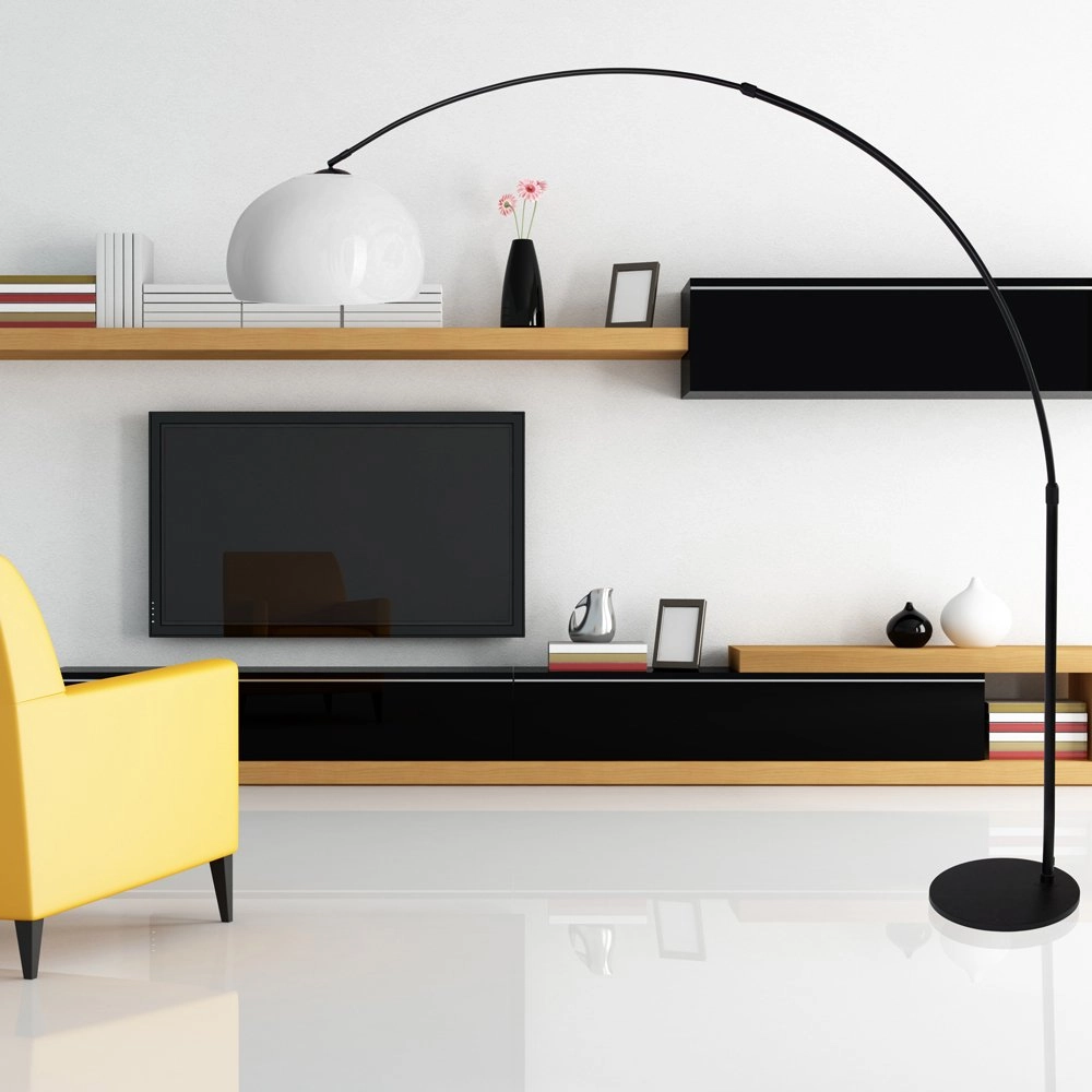 Lampe à arc Stresa noir avec abat-jour blanc Steinhauer 8712746106640