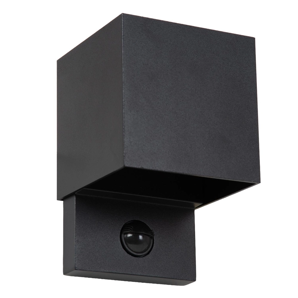 Lampe murale carrée Tadzio avec le capteur noir