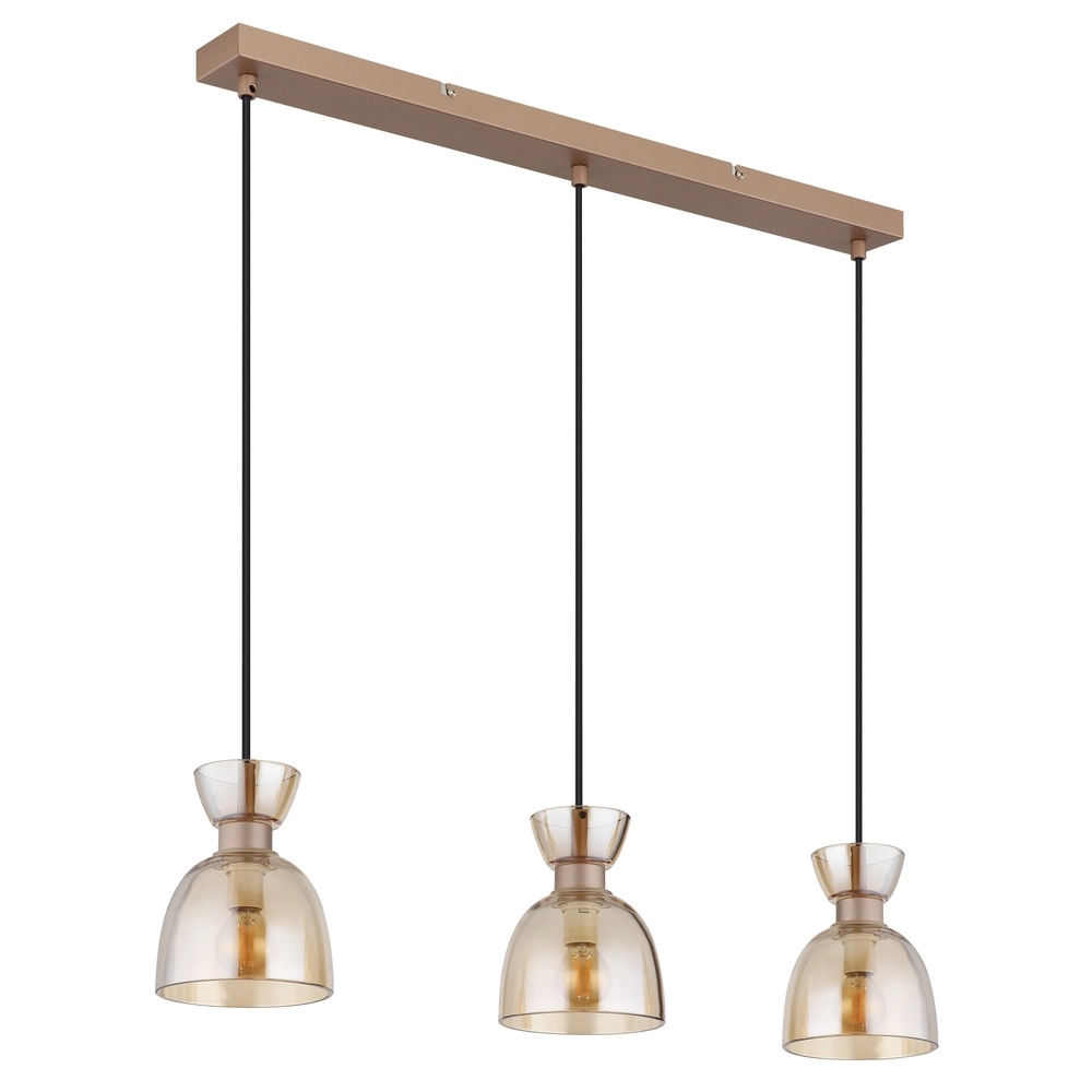 Lampe pendante de conception Massey Café brun 3 lumières Globo 9007371533503