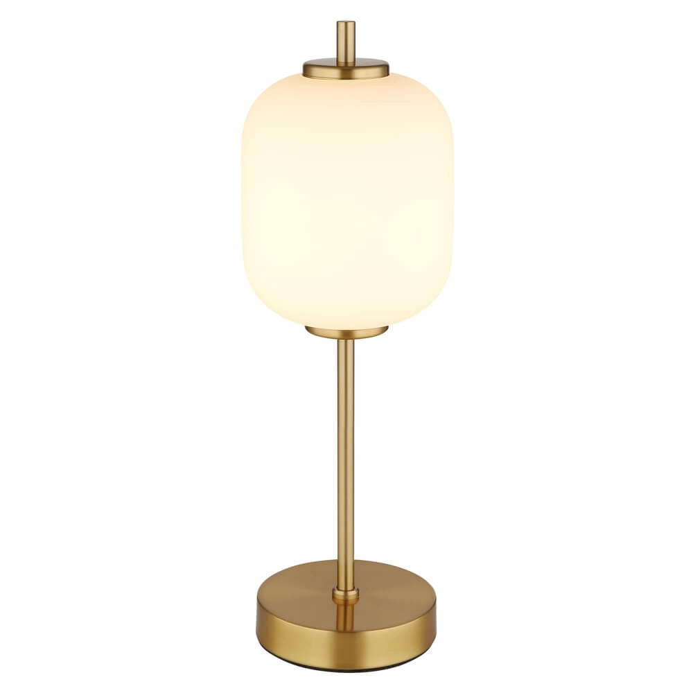 Lampe de table dorée Ewald verre blanc Ø 13,5cm Lampe de table dorée Ewald verre blanc Ø 13,5cm