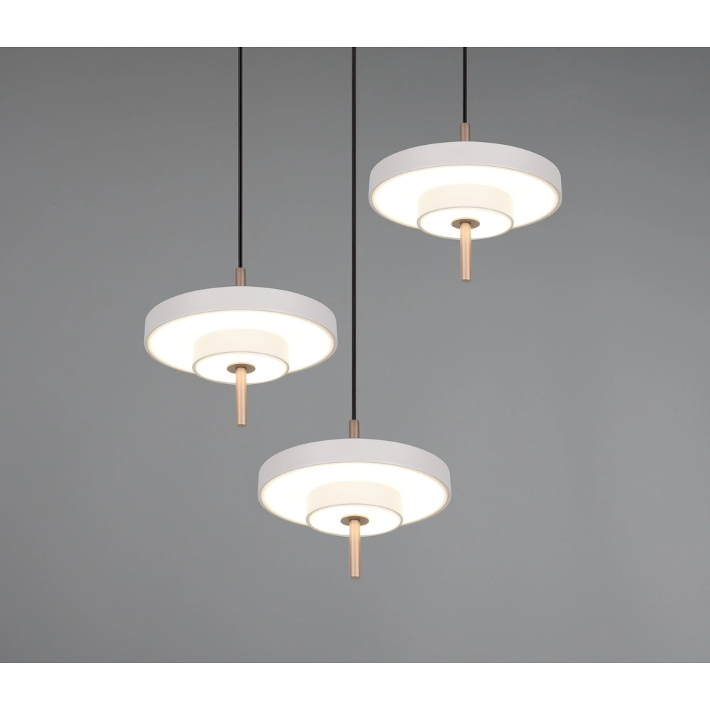 Suspension 3 lumières Keaton Rond blanc Trio 4017807655407