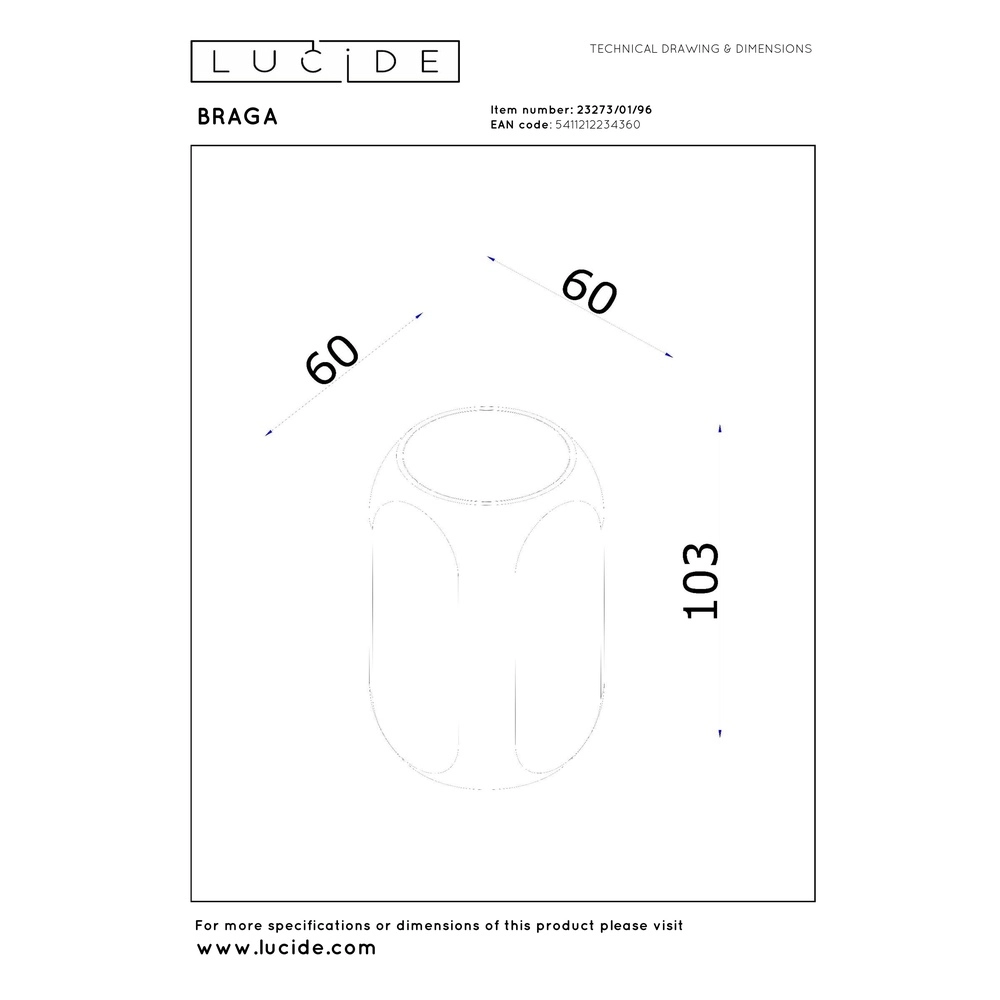 Spot du mur de champagne Braga Down - 1x GU10 Premium by Lucide 5411212234360