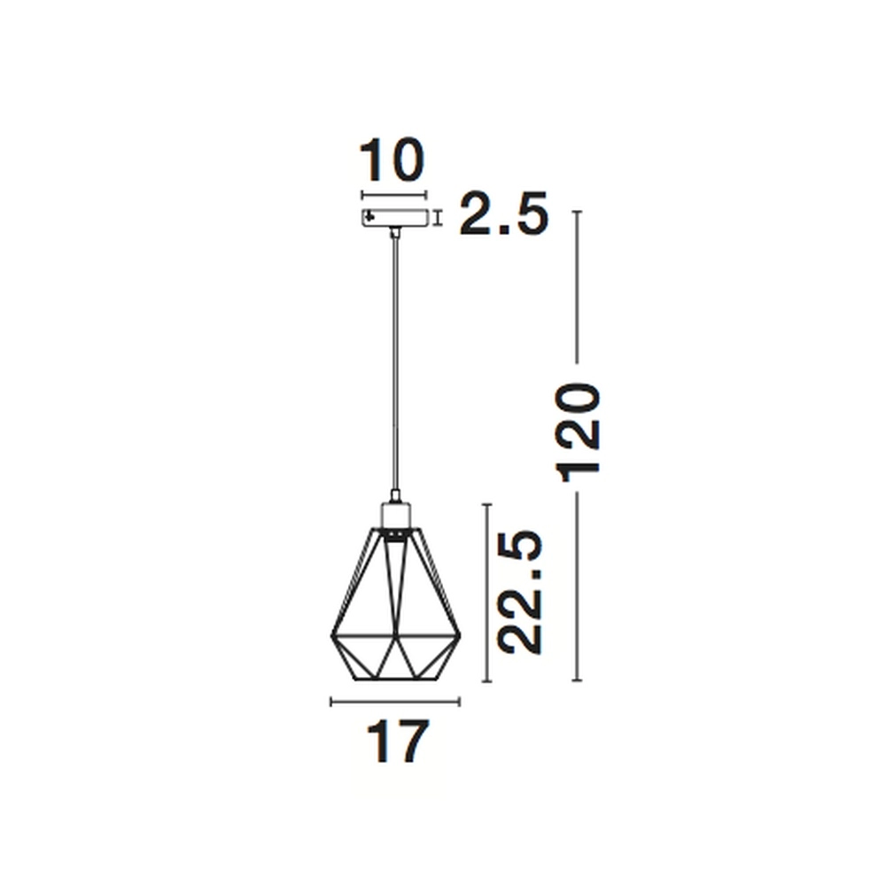 Suspension Paolo 1 lumière noire Lyora 5212017407931