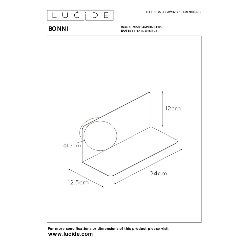 Lampe murale Bonni bleu Lucide 5411212451828